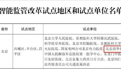 北京清华长庚医院入选国家医保智能监管改革试点单位
