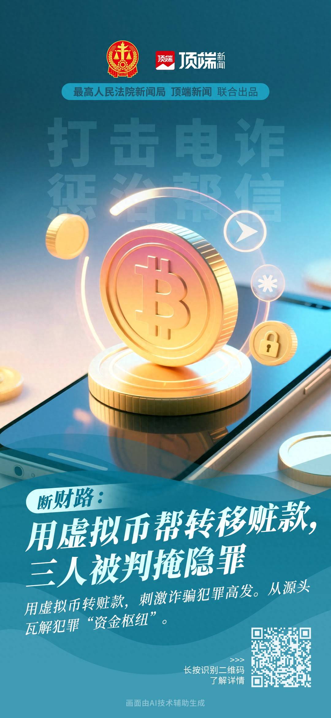 用虚拟币帮他人转移赃款，三人犯“掩隐罪”获刑